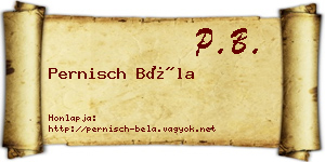 Pernisch Béla névjegykártya